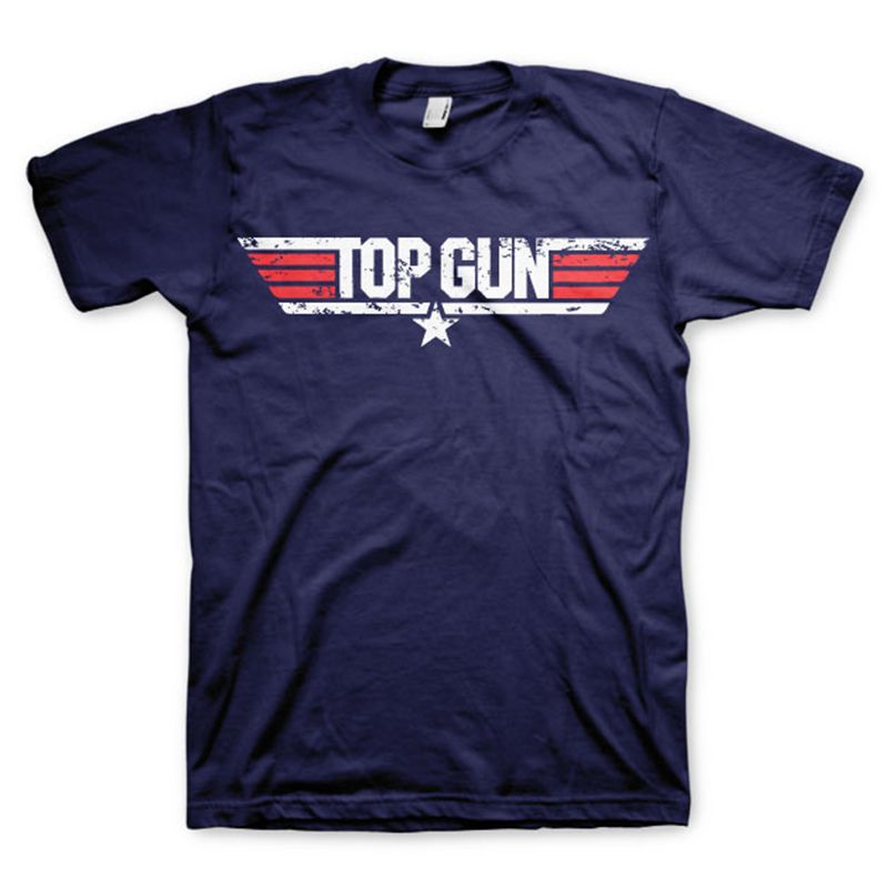 Top Gun Printed t-shirt Distressed Logo Licenced