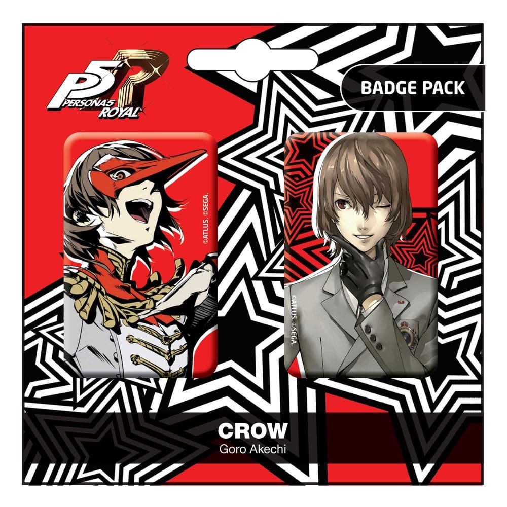 Persona 5 Royal Pin Badges 2-Pack Crow / Goro Akechi POPbuddies