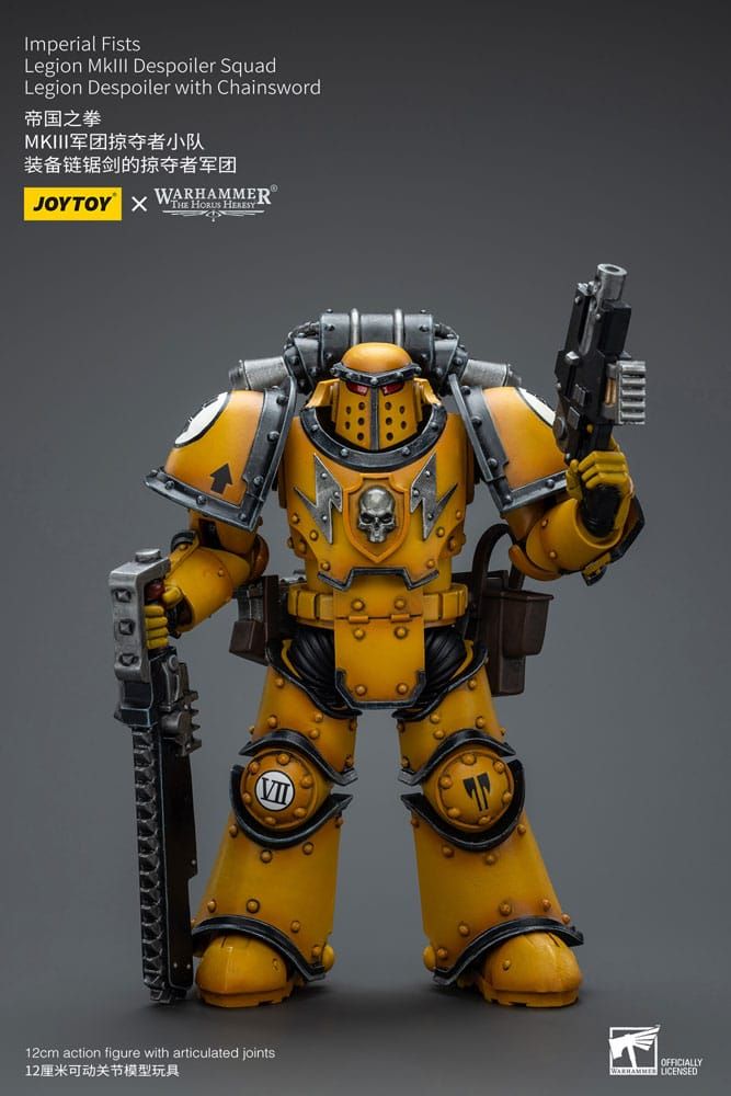 Warhammer The Horus Heresy Action Figure 1/18 Imperial Fists Legion MkIII Despoiler Squad Legion Despoiler with Chainsword 12 cm Joy Toy (CN)