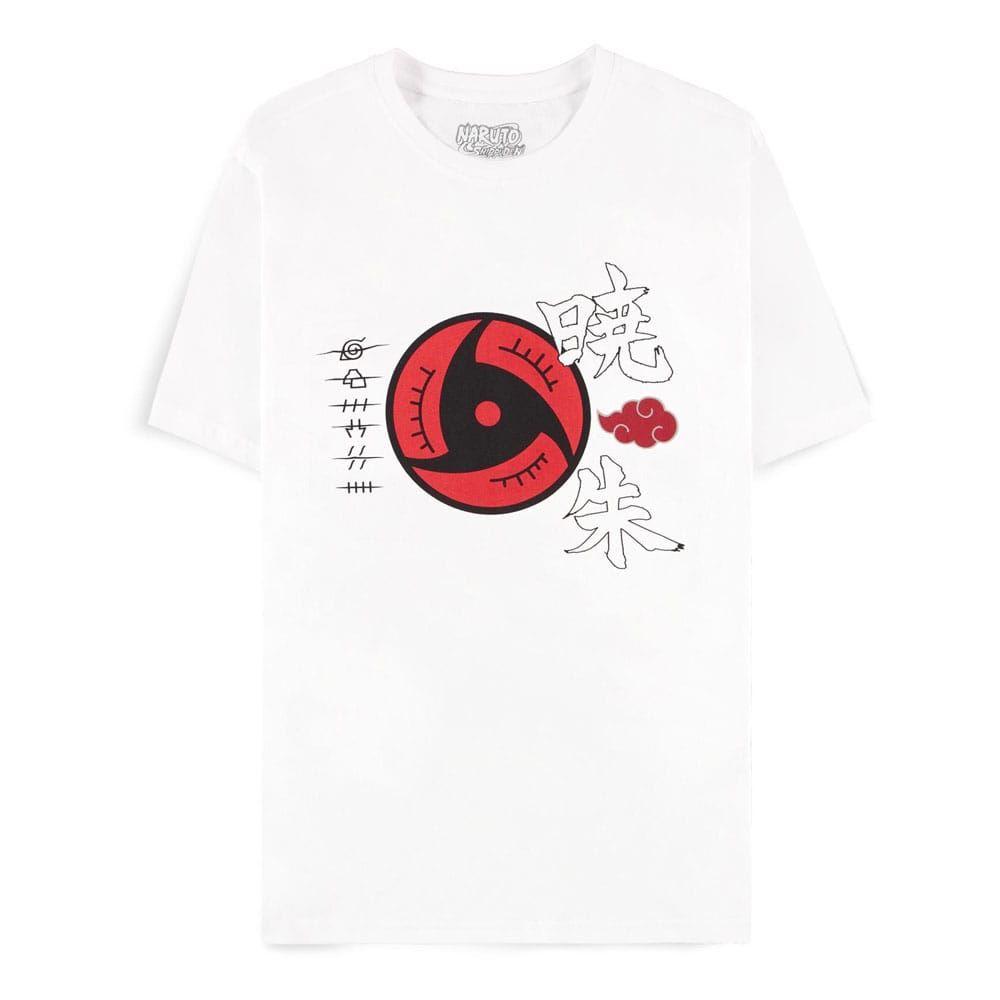 Naruto Shippuden T-Shirt Akatsuki Symbols White Size S Difuzed