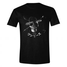 One Piece Live Action T-Shirt Greyscale Skull Size M