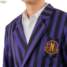 Wednesday Jacket Nevermore Academy Purple Striped Blazer Size L Cinereplicas