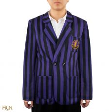 Wednesday Jacket Nevermore Academy Purple Striped Blazer Size L Cinereplicas