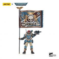 Warhammer 40k Action Figure 1/18 Astra Militarum Tempestus Scions Command Squad 55th Kappic Eagles Banner Bearer 12 cm Joy Toy (CN)