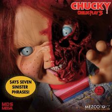 Child´s Play 3 Designer Series Talking Pizza Face Chucky 38 cm Mezco Toys