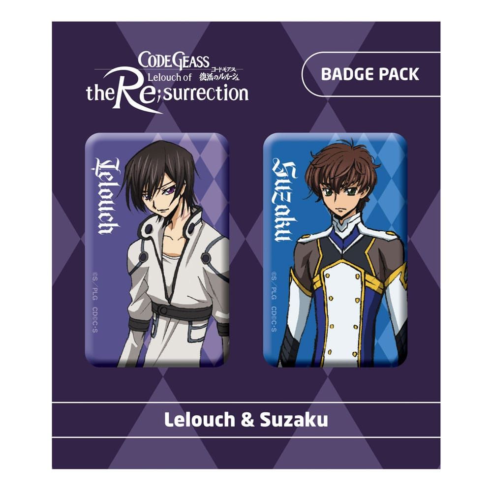 Code Geass Lelouch of the Re:surrection Pin Badges 2-Pack Lelouch & Suzaku POPbuddies