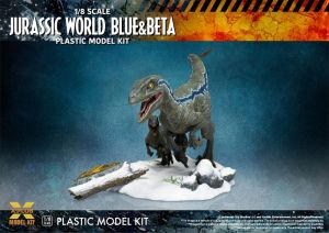 Jurassic World Plastic Model Kit 1/8 Dominion Velociraptor Blue & Beta 40 cm X-Plus