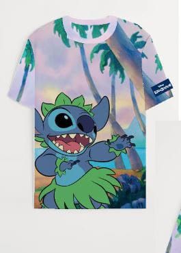 Lilo & Stitch All Over Print T-Shirt Size L Difuzed