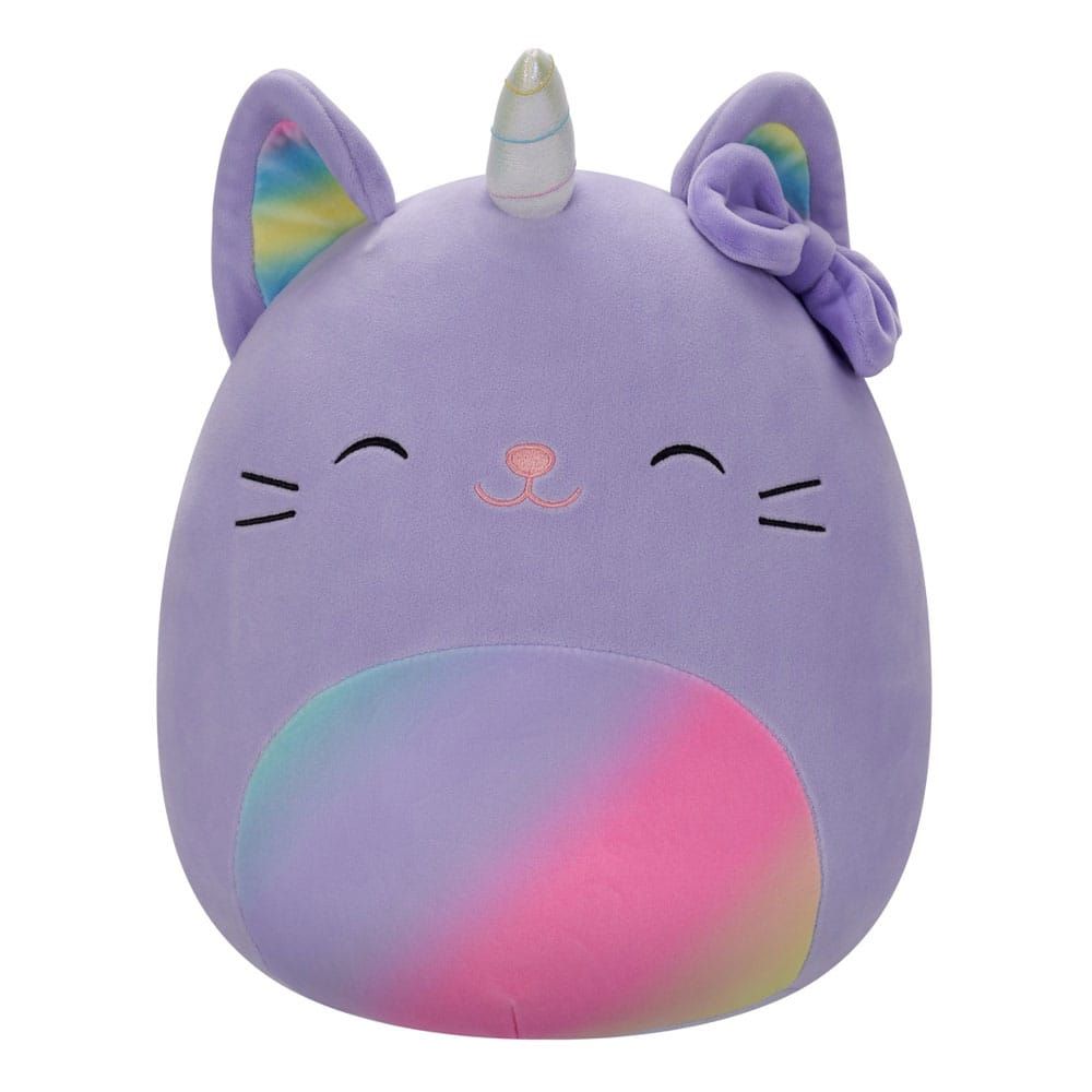 Squishmallows Plush Figure Caticorn with Rainbow Pastel Belly and Bow Cienna 30 cm Jazwares