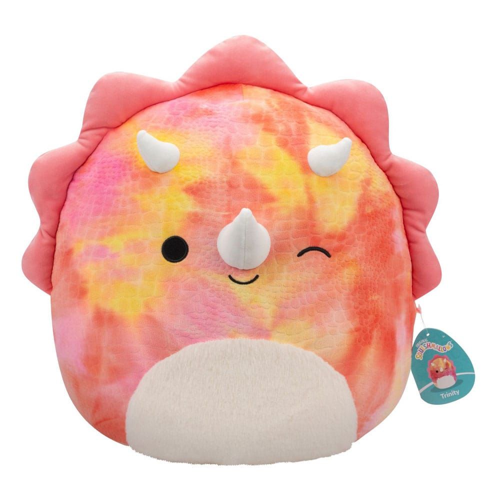 Squishmallows Plush Figure Pink Tie-Dye Triceratops with Fuzzy Belly and Winking Trinity 40 cm Jazwares