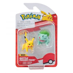 Pokémon Battle Figure First Partner Set Figure 2-Pack Bulbasaur #2, Pikachu #1 Jazwares