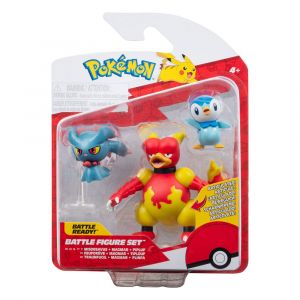 Pokémon Battle Figure Set 3-Pack Piplup, Misdreavus, Magmar 5 cm Jazwares