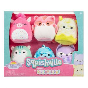 Squishville Mini Squishmallows Plush Figure 6-Pack Cute & Colorful Squad 5 cm Jazwares