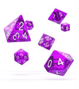 Oakie Doakie Dice RPG Set Translucent - Purple (7) - Damaged packaging