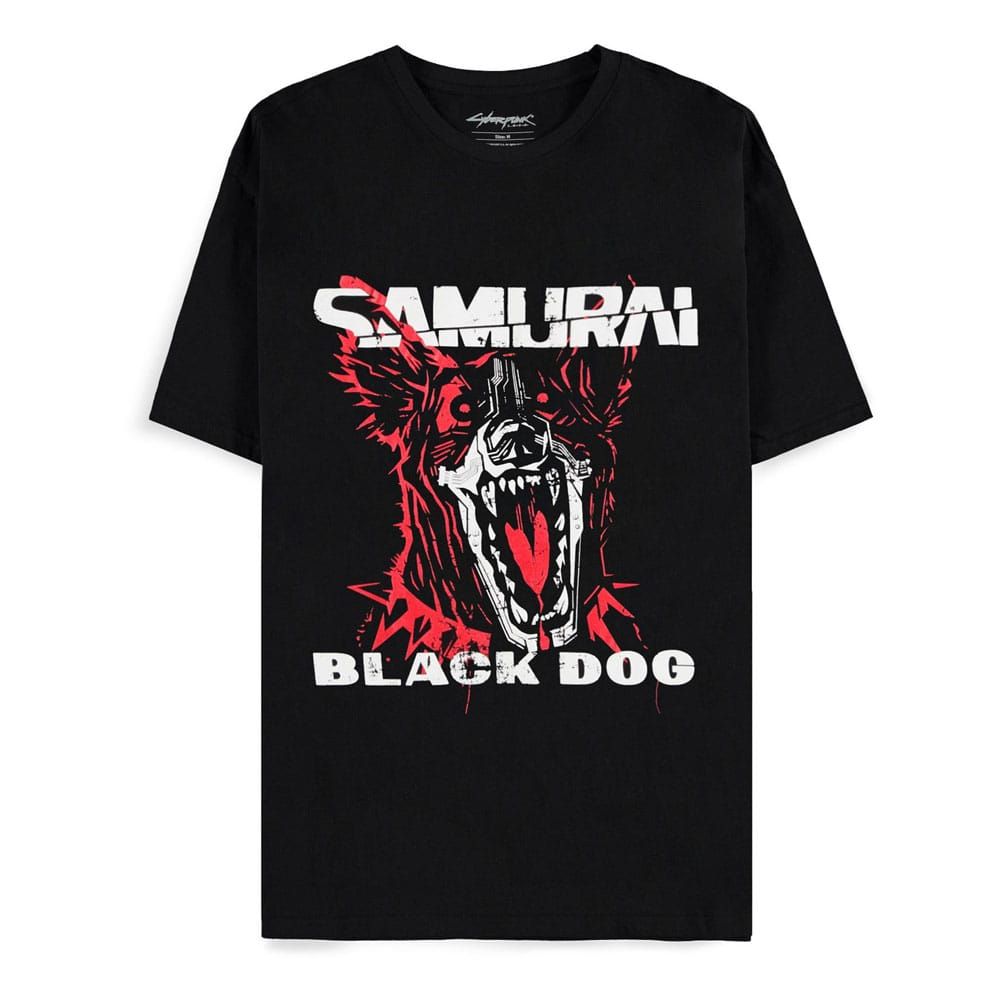 Cyberpunk 2077 T-Shirt Black Dog Samurai Album Art Size M Difuzed