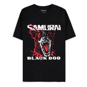 Cyberpunk 2077 T-Shirt Black Dog Samurai Album Art Size S