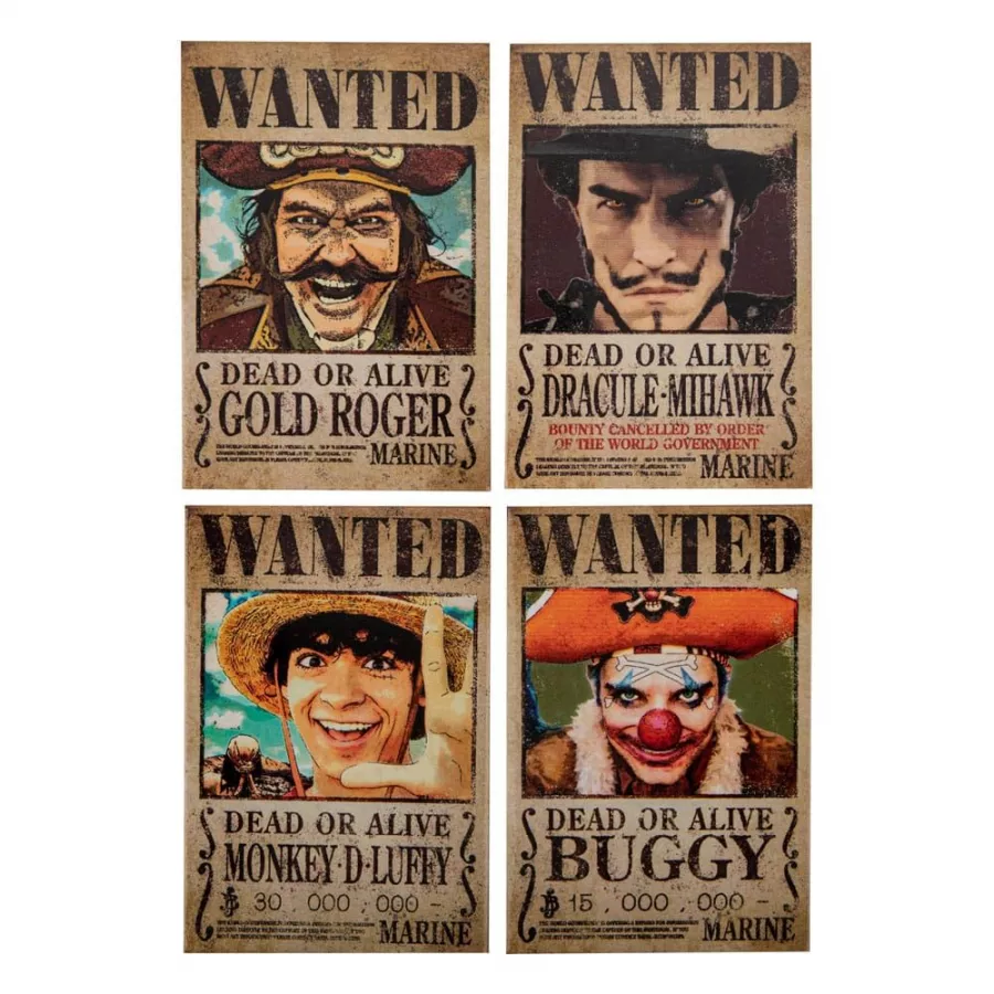 One Piece Fridge Magnet 4-Pack Wanted Cinereplicas