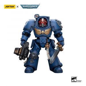 Warhammer 40k Action Figure 1/18 Ultramarines Terminator Squad Sergeant with Power Sword and Teleport Homer 12 cm Joy Toy (CN)